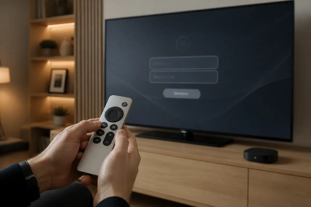 Apple TV IPTV setup – IPTV Smarters Pro app and channel list on tvOS